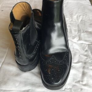 Black leather Chelsea pull on boots. Size 38 EU women’s size 7.5.